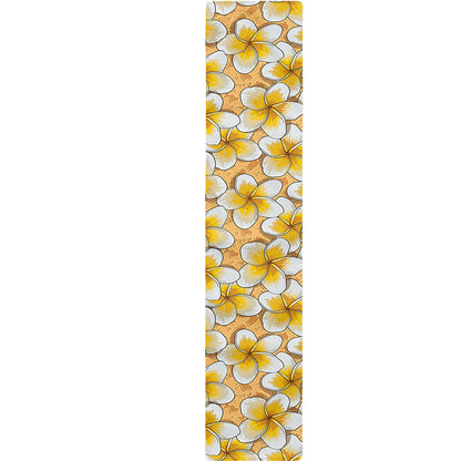 Frangipani Flower Pattern Print Table Runner
