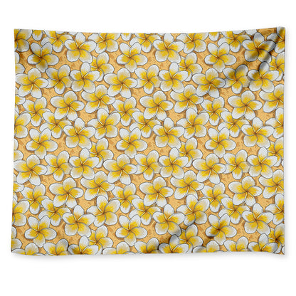 Frangipani Flower Pattern Print Tapestry