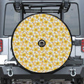 Frangipani Flower Pattern Print Tire Cover With Camera Hole