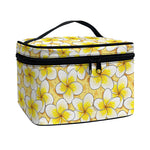 Frangipani Flower Pattern Print Travel Makeup Bag