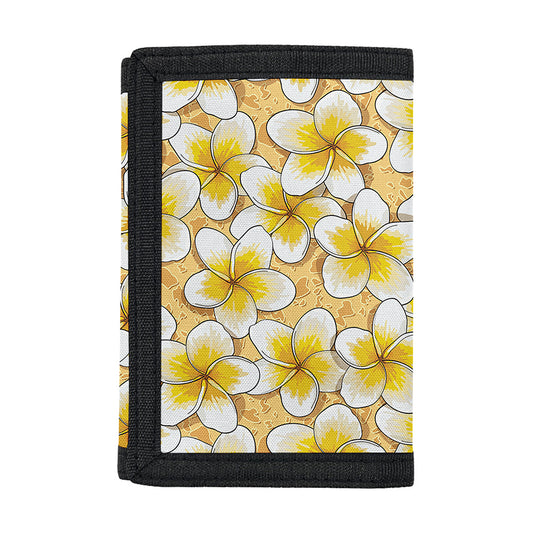 Frangipani Flower Pattern Print Trifold Wallet
