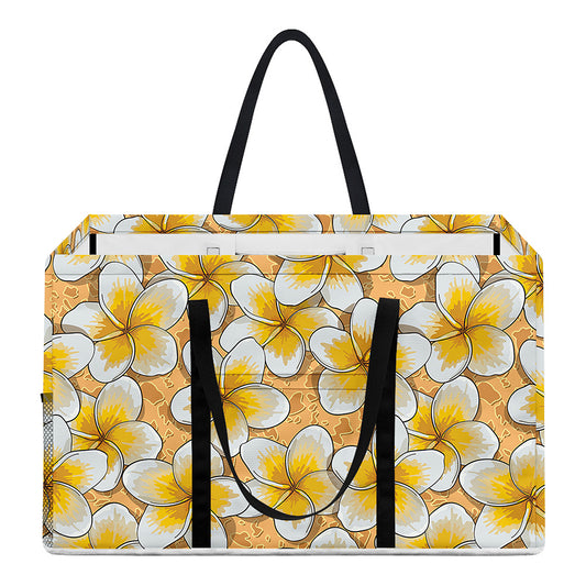 Frangipani Flower Pattern Print Utility Tote Bag