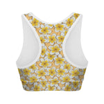 Frangipani Flower Pattern Print Women's Sports Bra