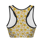 Frangipani Flower Pattern Print Women's Sports Bra