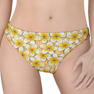 Frangipani Flower Pattern Print Women's Thong