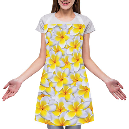 Frangipani Flower Print Adjustable Apron