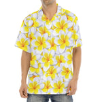 Frangipani Flower Print Aloha Shirt