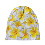 Frangipani Flower Print Beanie