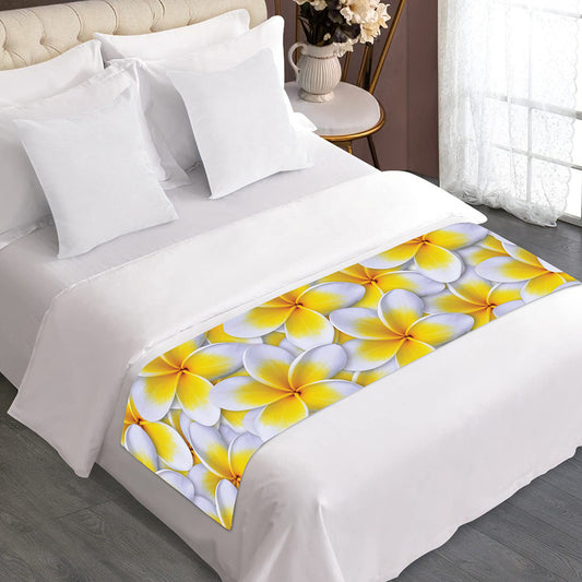 Frangipani Flower Print Bed Runner