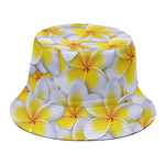 Frangipani Flower Print Bucket Hat