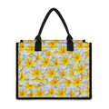 Frangipani Flower Print Canvas Tote Bag