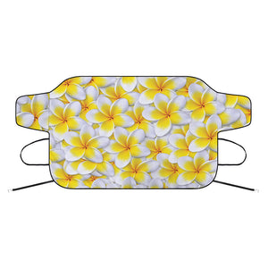 Frangipani Flower Print Car Windshield Snow Cover