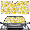 Frangipani Flower Print Car Windshield Sun Shade