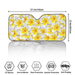 Frangipani Flower Print Car Windshield Sun Shade