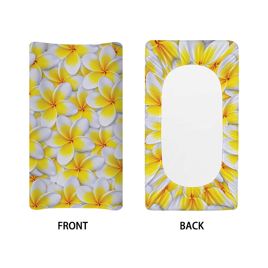 Frangipani Flower Print Changing Pad Cover