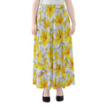 Frangipani Flower Print Chiffon Maxi Skirt