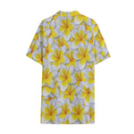 Frangipani Flower Print Cotton Hawaiian Shirt