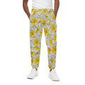 Frangipani Flower Print Cotton Sweatpants