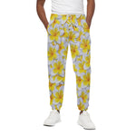 Frangipani Flower Print Cotton Pants