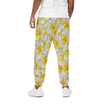 Frangipani Flower Print Cotton Pants