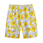 Frangipani Flower Print Cotton Shorts