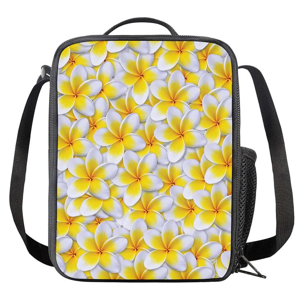 Frangipani Flower Print Crossbody Lunch Bag