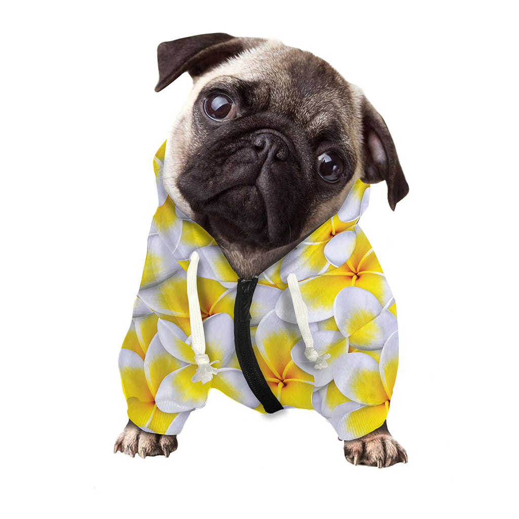 Frangipani Flower Print Dog Zip Up Hoodie