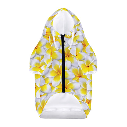 Frangipani Flower Print Dog Zip Up Hoodie