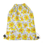 Frangipani Flower Print Drawstring Bag