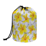 Frangipani Flower Print Drawstring Makeup Bag