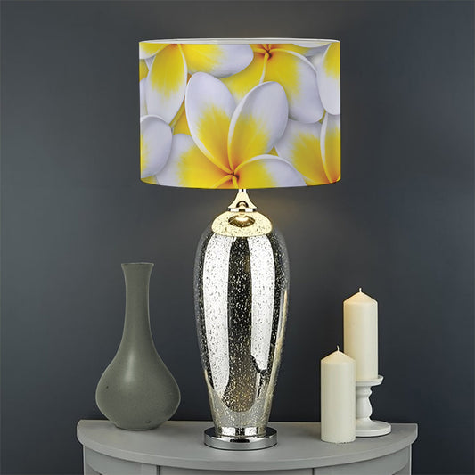 Frangipani Flower Print Drum Lamp Shade