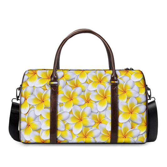 Frangipani Flower Print Duffle Bag