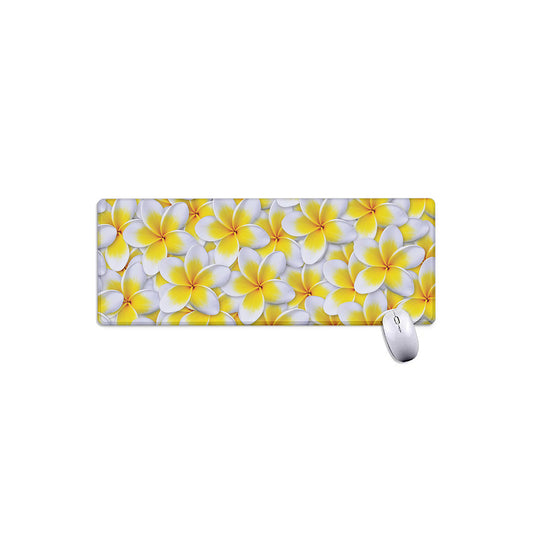 Frangipani Flower Print Extended Mouse Pad