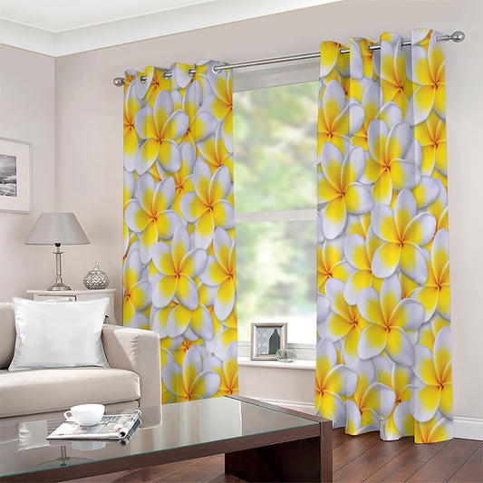 Frangipani Flower Print Extra Wide Grommet Curtains
