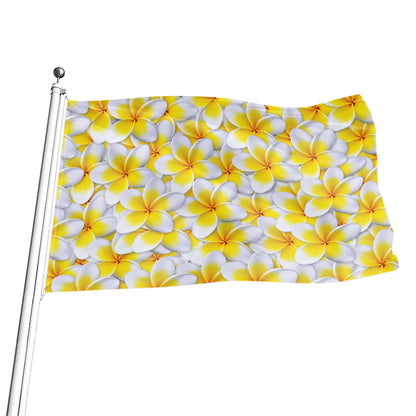 Frangipani Flower Print Flag