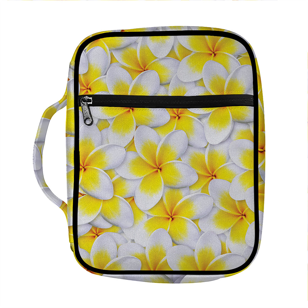 Frangipani Flower Print Front Pocket Bible Bag
