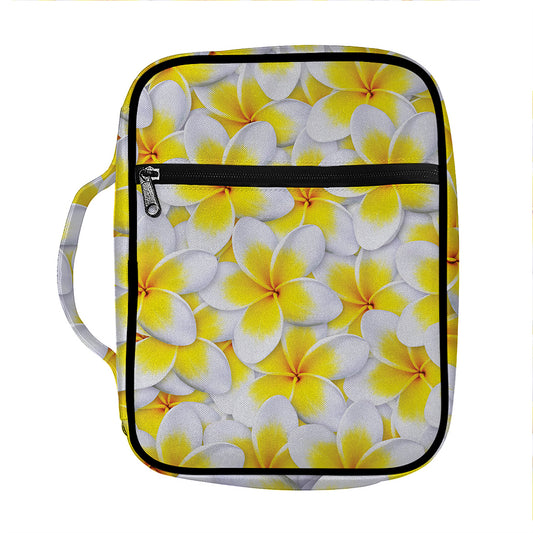 Frangipani Flower Print Front Pocket Bible Bag