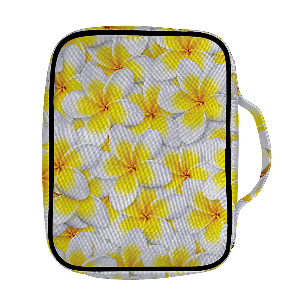 Frangipani Flower Print Front Pocket Bible Bag
