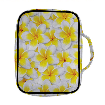 Frangipani Flower Print Front Pocket Bible Bag