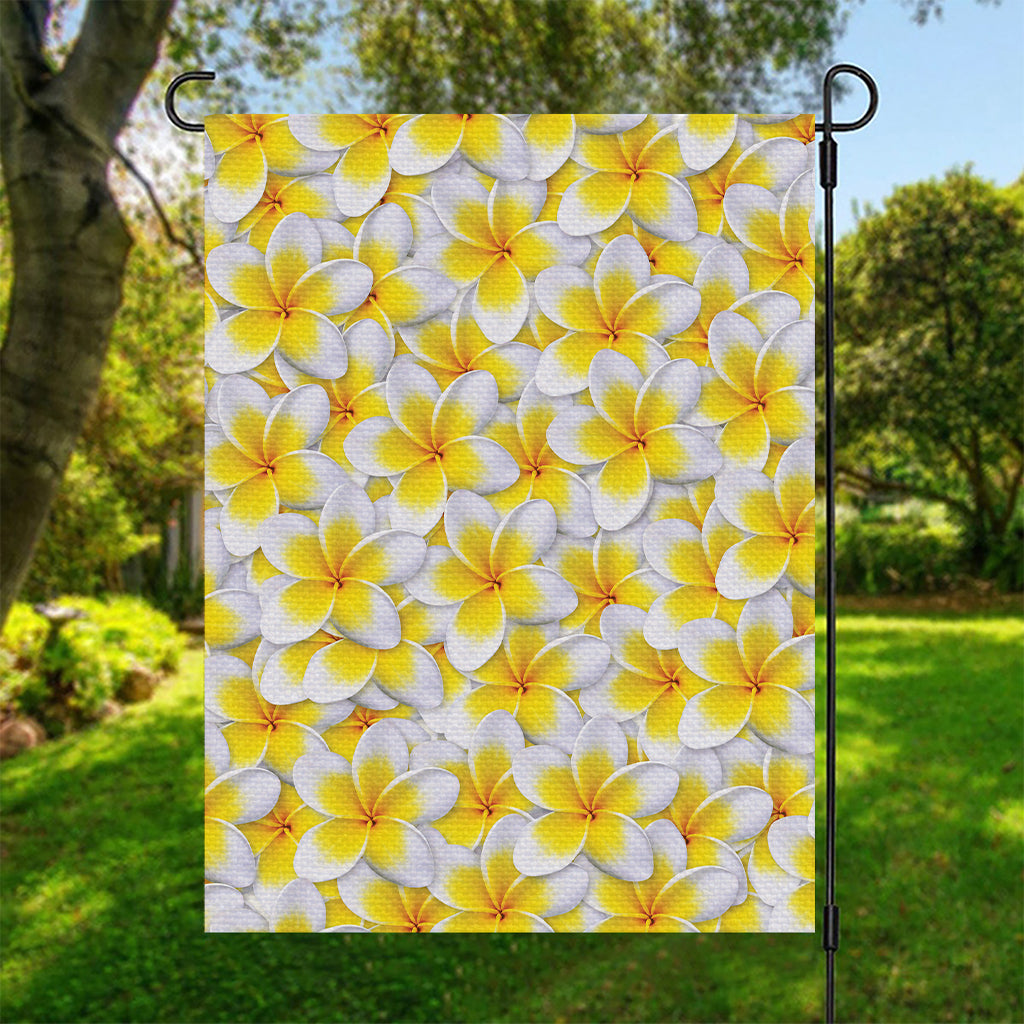 Frangipani Flower Print Garden Flag