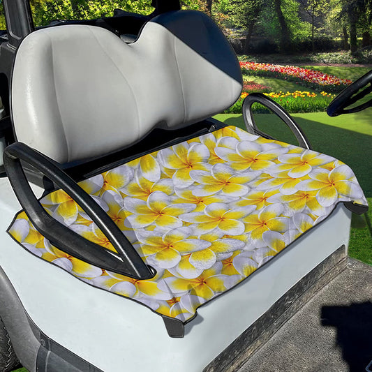 Frangipani Flower Print Golf Cart Seat Cover