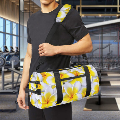 Frangipani Flower Print Gym Bag