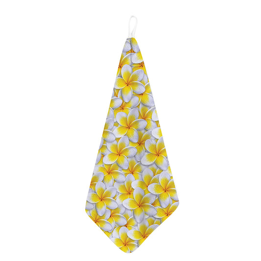 Frangipani Flower Print Hand Towel