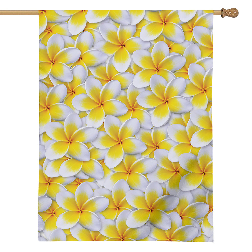 Frangipani Flower Print House Flag