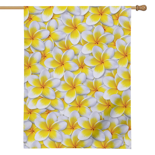 Frangipani Flower Print House Flag