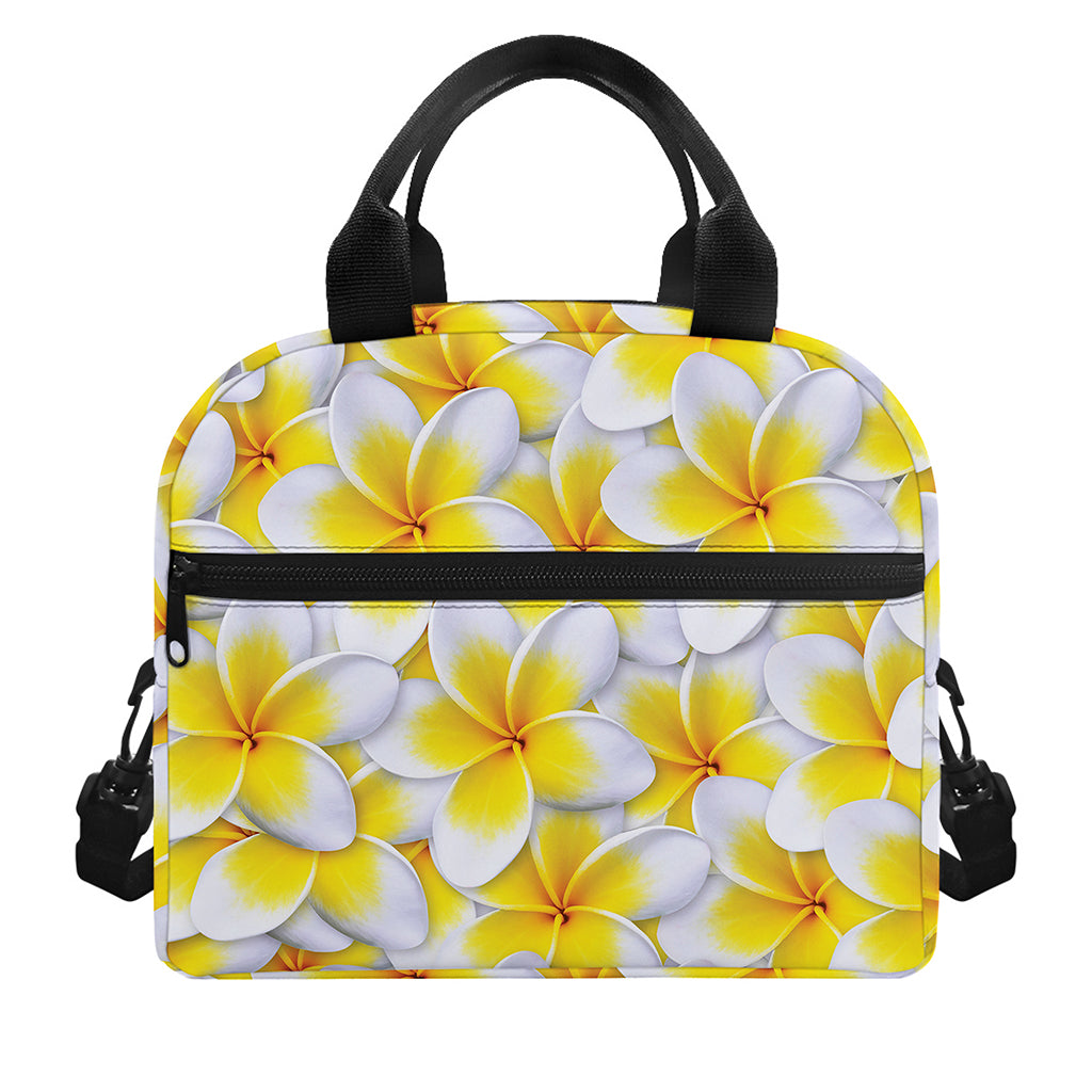 Frangipani Flower Print Insulated Lunch Bag