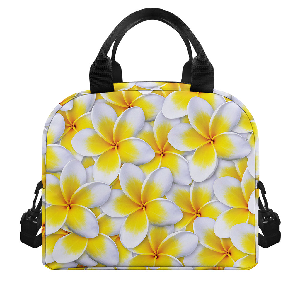 Frangipani Flower Print Insulated Lunch Bag