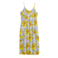 Frangipani Flower Print Jersey Midi Cami Dress