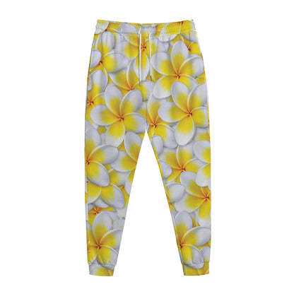 Frangipani Flower Print Jogger Pants