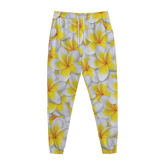 Frangipani Flower Print Jogger Pants